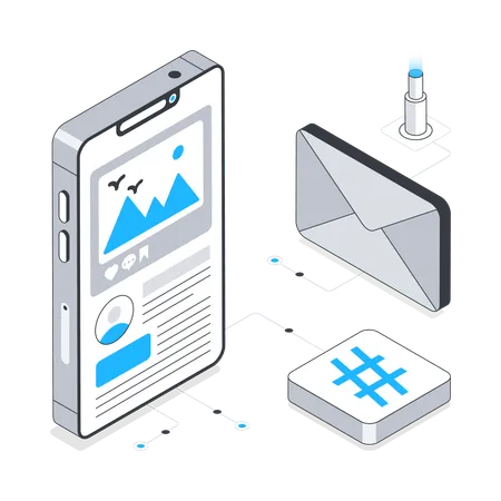 Mobile Medien und E-Mail  Illustration