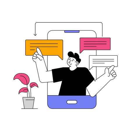 Mobile Messaging Illustration