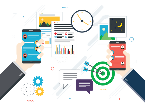 Mobile messaging network  Illustration