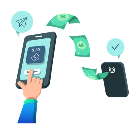 Mobile money transfer  Illustration