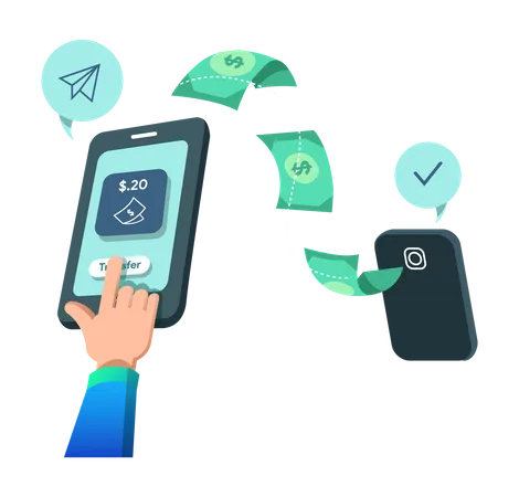 Mobile money transfer  Illustration