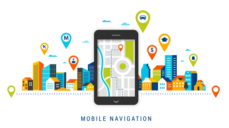 Mobile navigation  Illustration