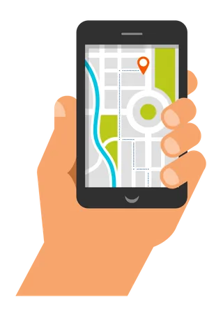 Mobile navigation app  Illustration