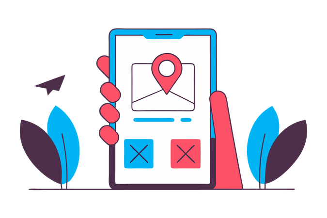 Mobile Navigation App  Illustration