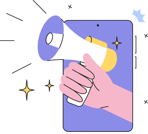 Mobile news announcement  Illustration