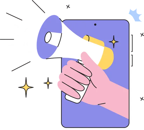 Mobile news announcement  Illustration