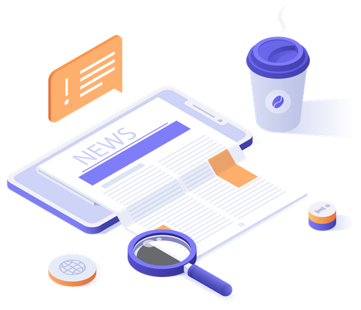 Mobile news app  Illustration