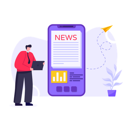 Mobile News  Illustration