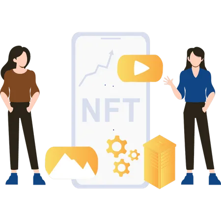 Mobile NFT app  Illustration