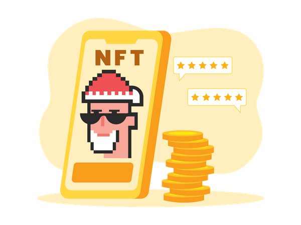 Mobile NFT exchange  イラスト