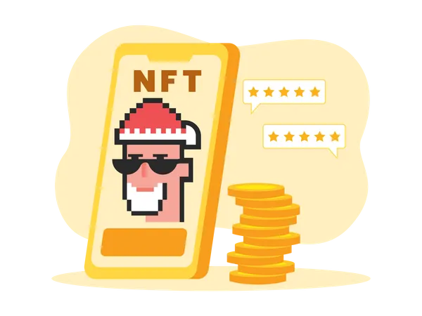 Mobile NFT exchange  イラスト