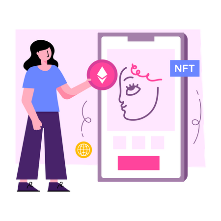 Mobile Nft  Illustration