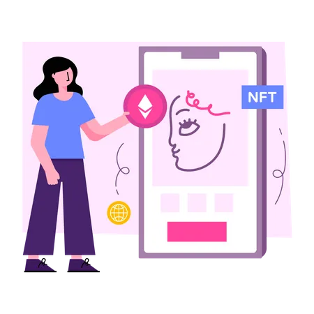 Mobile Nft  Illustration