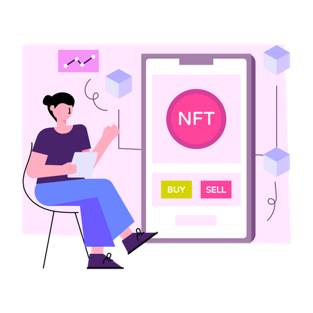 Mobile Nft  Illustration