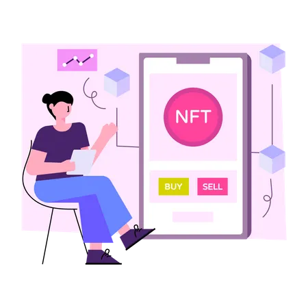 Mobile Nft  Illustration