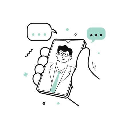 Mobile Online Consultation  Illustration