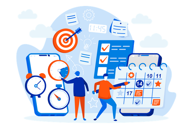 Mobile organizer app  Illustration