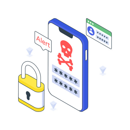 Mobile Password Hacking  Illustration