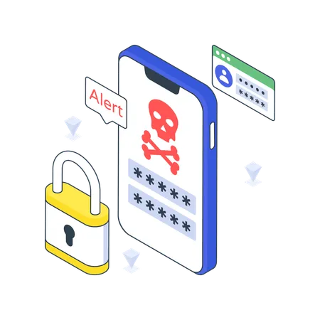 Mobile Password Hacking  Illustration