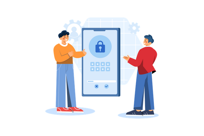 Mobile password security Illustration