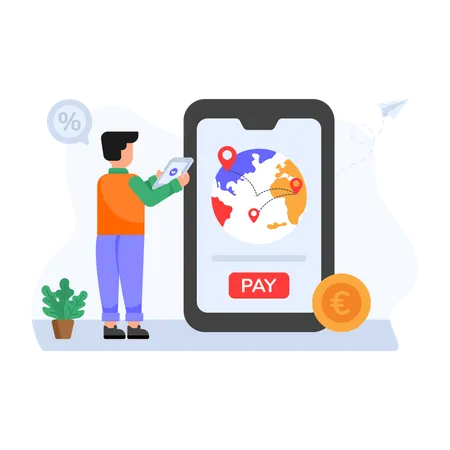 A Trendy Flat Illustration Of Mobile Payment Illustration