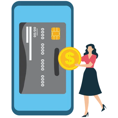 Mobile Payment and Digital Banking  Illustration