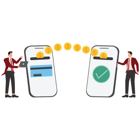 Mobile Payment and Online Money Transfer  Illustration