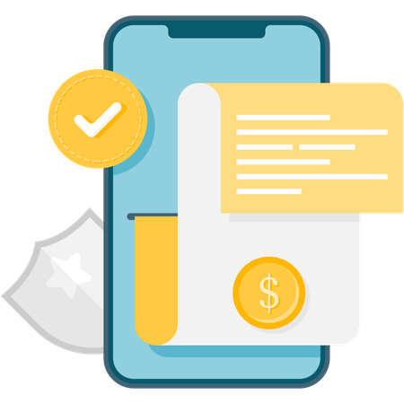 Mobile payment invoice  Illustration