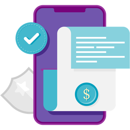 Mobile payment invoice  Illustration