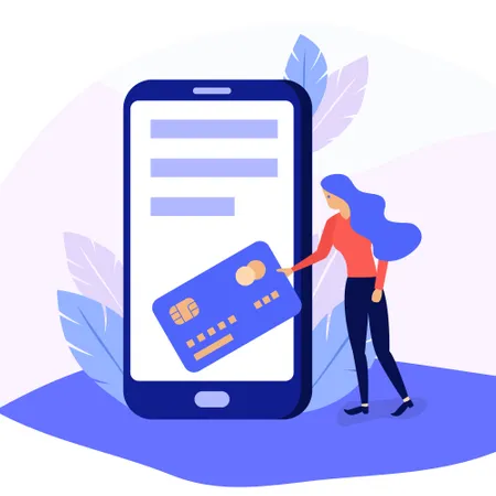 Mobile payment online service Illustration