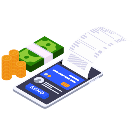 Mobile Payment Sent  Illustration
