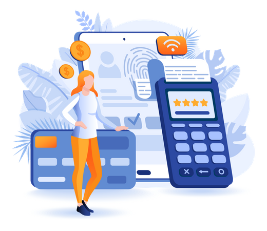 Mobile Payment-Szene  Illustration