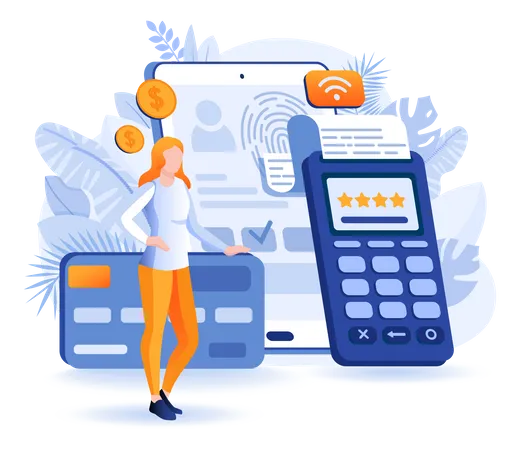 Mobile Payment-Szene  Illustration