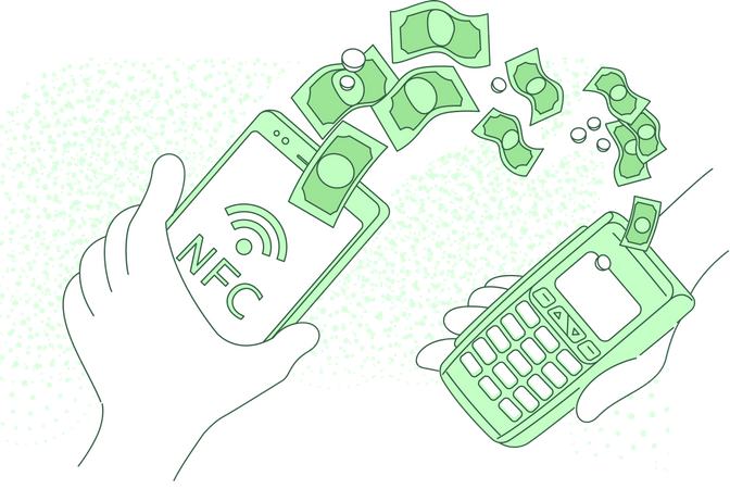 Mobile payment terminal Illustration