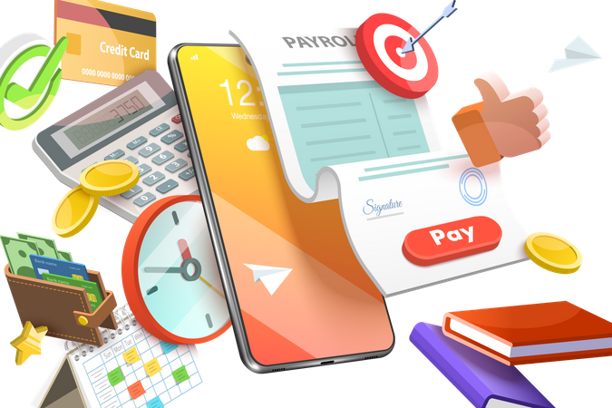 Mobile Payroll Calculator  Illustration