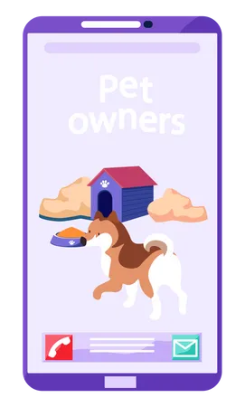 Mobile phone application for people to socialize pet Illustration