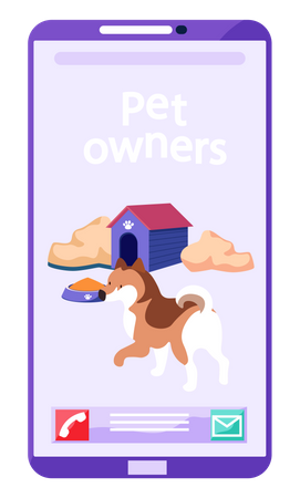 Mobile phone application for people to socialize pet  Illustration