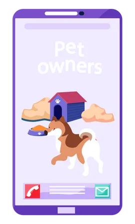 Mobile phone application for people to socialize pet  Illustration