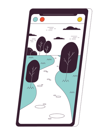 Mobile phone landscape  Illustration