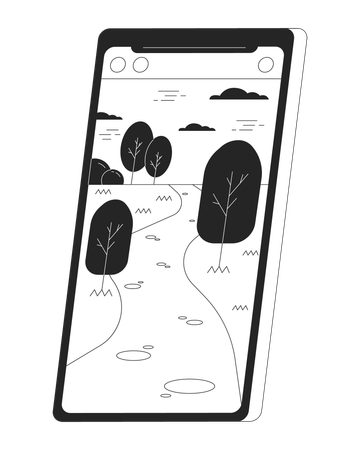 Mobile phone landscape  Illustration