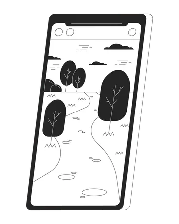 Mobile phone landscape  Illustration