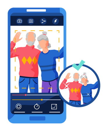 Mobile photo editing app  Illustration