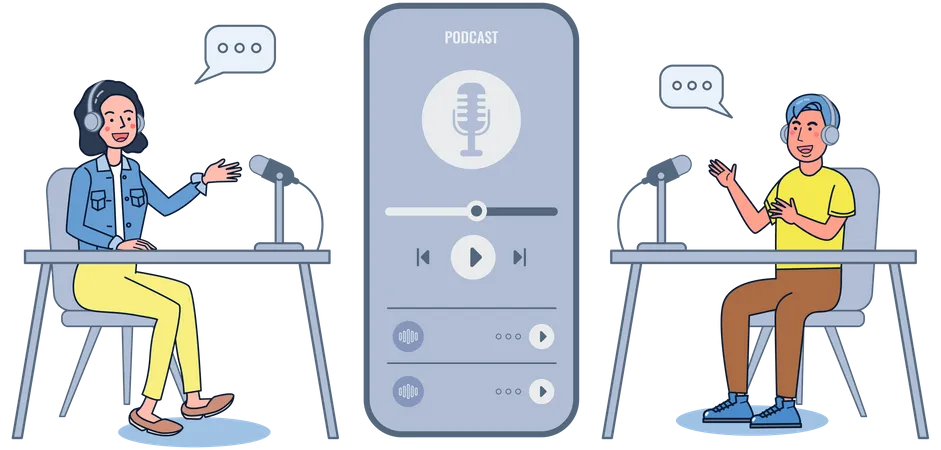 Mobile Podcast-Aufnahme  Illustration