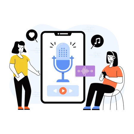 Mobile Podcast  Illustration