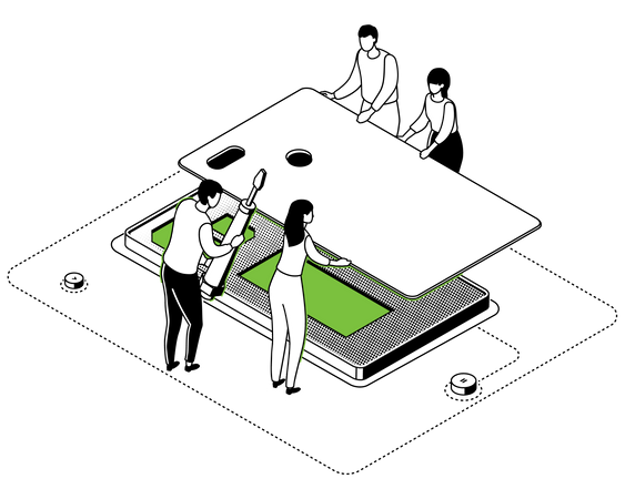 Mobile Repairing  Illustration
