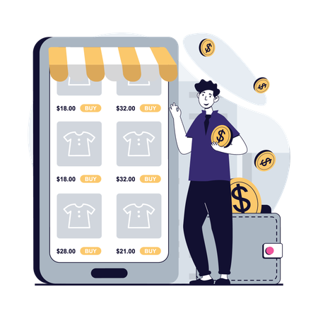 Mobile Retail Solution  Illustration