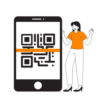 Mobile Scan QR  Illustration