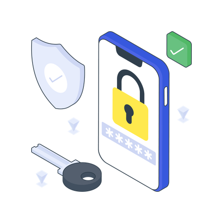 Mobile Security and lock  Illustration