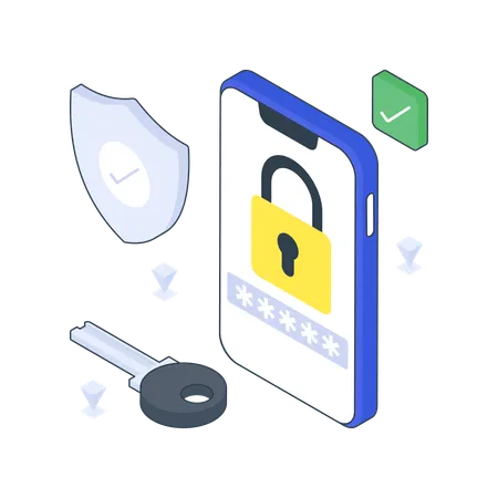 Mobile Security and lock  Illustration