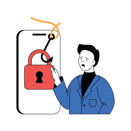 Mobile security hacking  Illustration